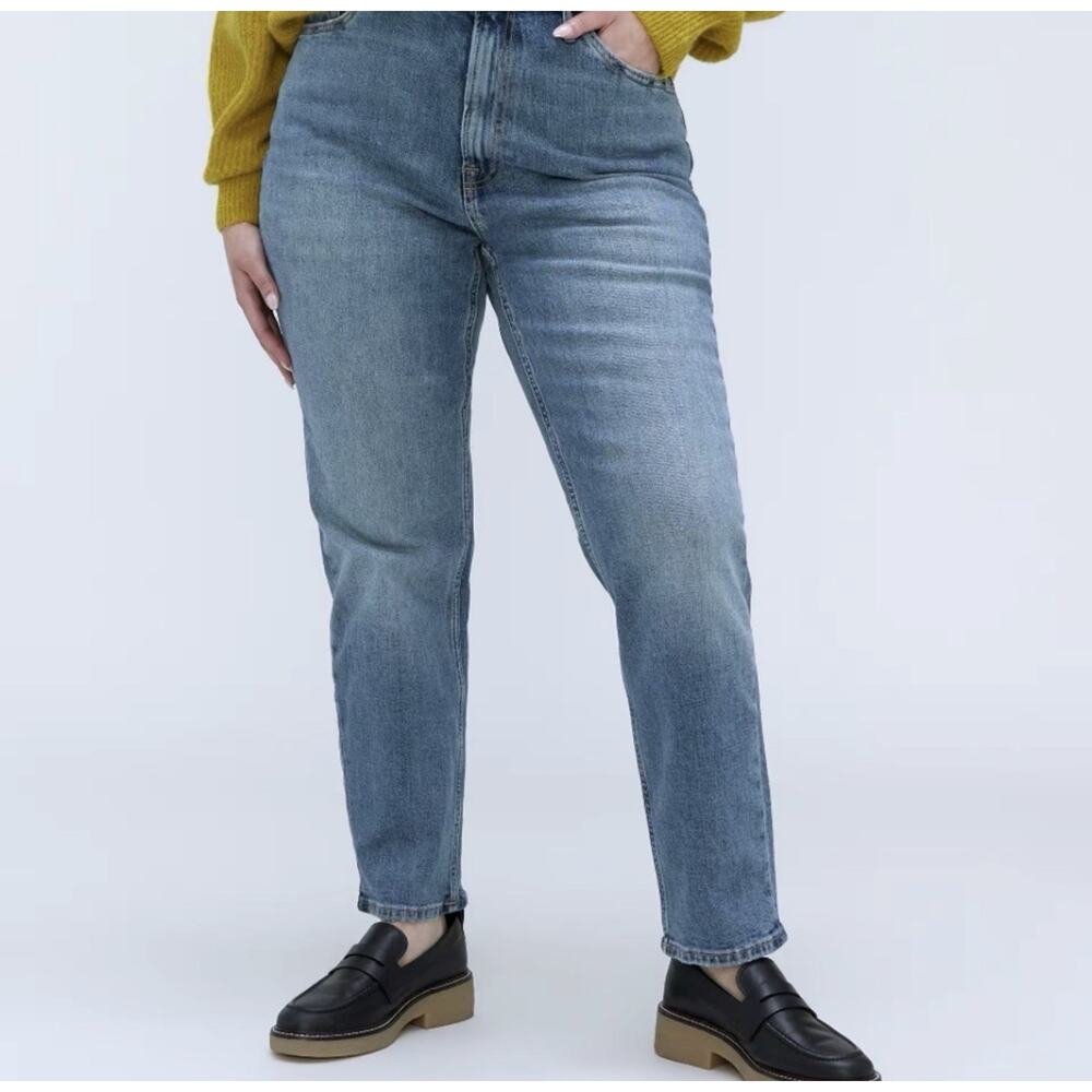 Everlane Sz 29 Curvy 90's Cheeky Straight Jeans Button Fly Organic Sustainable - Picture 1 of 7
